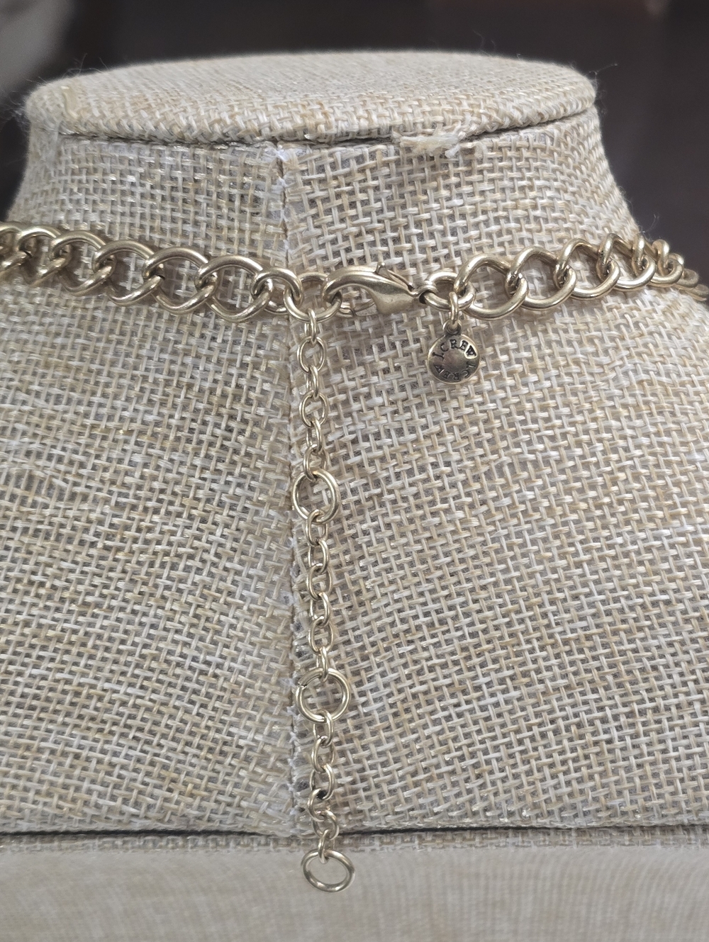 J. Crew Gold-Tone Crystal Floral Necklace with Lime, Peach & Purple Accents - Picture 7 of 10